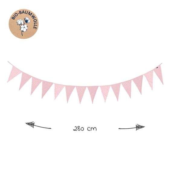 Alvi Pennant garland Organic Cotton 280 cm - Curly Dots