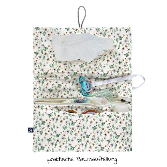 Alvi Windeltasche aus Bio-Baumwolle 28 x 18 cm - Petit Fleurs