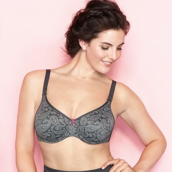 Anita Still-BH mit Bügel - Paisley - Anthrazit - Gr. 80 C