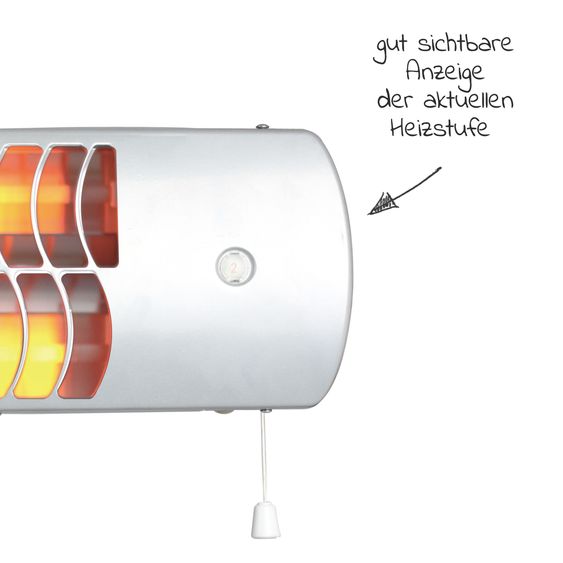 Ansmann Wickelheizstrahler HyCell - mit Wandhalterung - Silber Weiß