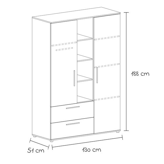 Arthur Berndt 3-piece nursery set Alessio with 3-door wardrobe, bed, changing unit with changing unit - Artisan-Oak / Anthracite