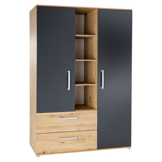 Arthur Berndt 3-piece nursery set Alessio with 3-door wardrobe, bed, changing unit with changing unit - Artisan-Oak / Anthracite