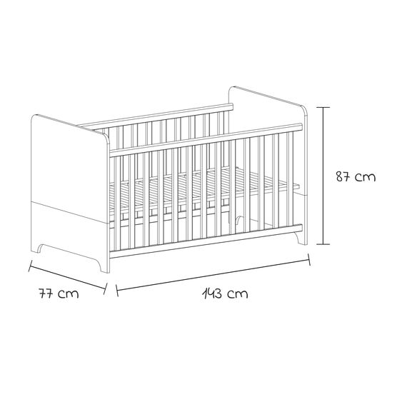 Arthur Berndt 3-tlg Kinderzimmer-Set Marlon mit 3-türigem Schrank, Bett, Wickelkommode mit Wickelaufsatz - Artisan-Oak / Kreideweiß