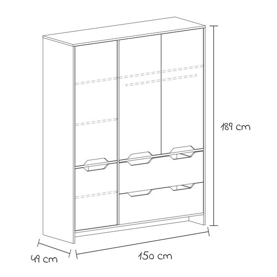 Arthur Berndt 3-tlg Kinderzimmer-Set Maxim mit 4-türigem Schrank, Bett, Wickelkommode mit Wickelaufsatz - Kreideweiß / Artisan-Oak