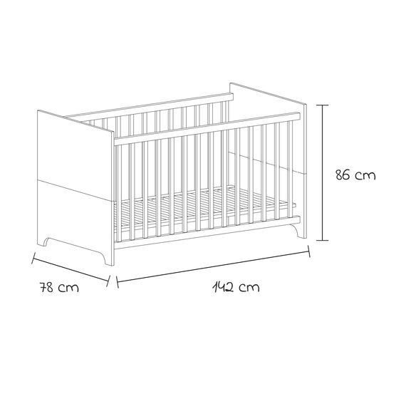 Arthur Berndt 3-tlg Kinderzimmer-Set Thilo mit 3-türigem Schrank, Bett, Wickelkommode mit Wickelaufsatz - Weiß