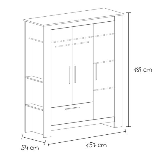 Arthur Berndt Set nursery Til a 3 pezzi con armadio a 3 ante, letto, fasciatoio extra-large con piano fasciatoio - Legno Nordico