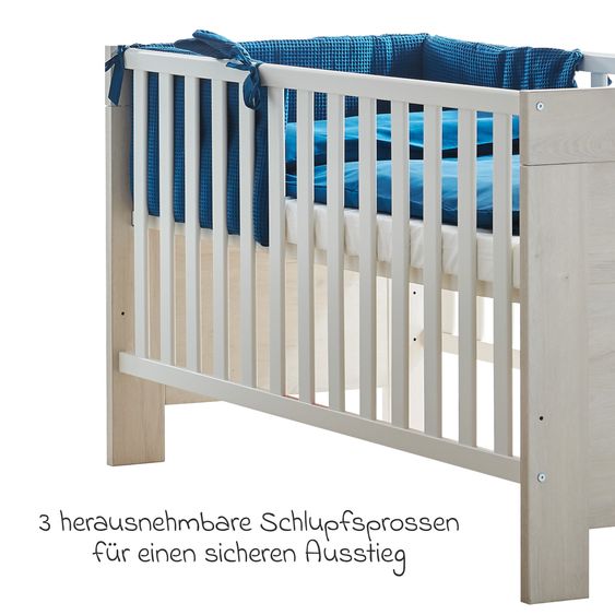 Arthur Berndt Set nursery Til a 3 pezzi con armadio a 3 ante, letto, fasciatoio extra-large con piano fasciatoio - Legno Nordico