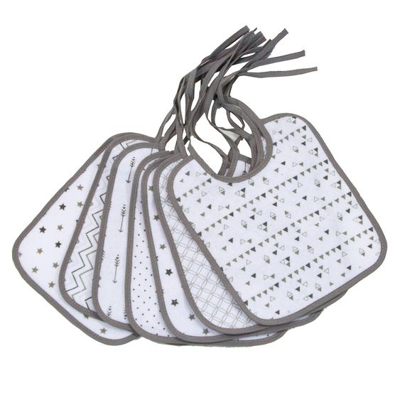 Asmi Binding Bib 7 Pack with Foil Back - Grey