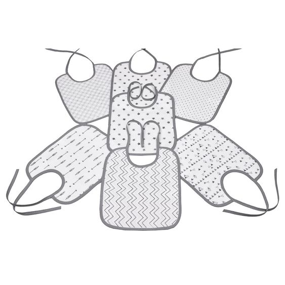 Asmi Binding Bib 7 Pack with Foil Back - Grey