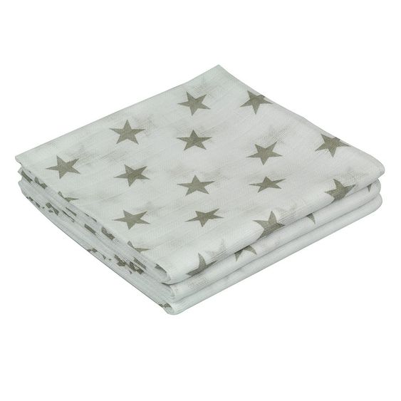 Asmi Mullwindel 3er Pack 80 x 80 cm - Sternchen Taupe
