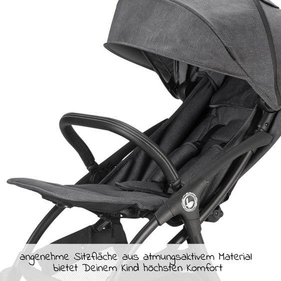 Avova Buggy & Sportwagen City Ranger mit Auto-Folding Mechanismus bis 22 kg belastbar & Regen- & Insektenschutz - Dolphin Grey