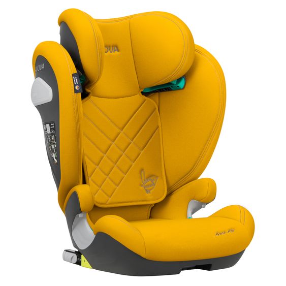 Avova Sora-Fix i-Size seggiolino auto da 3,5 anni a 12 anni (100 cm - 150 cm) con Isofix solo 5,5 kg - Giallo Spiaggia