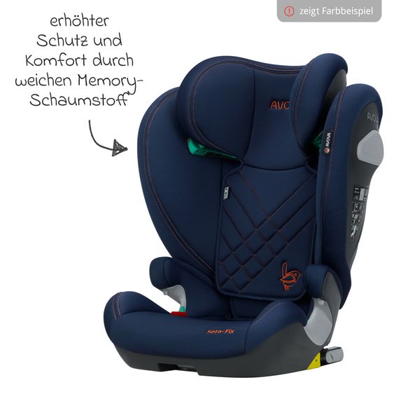 Avova Kindersitz Sora-Fix i-Size ab 3,5 Jahre - 12 Jahre (100 cm - 150 cm) mit Isofix nur 5,5 kg - Lila