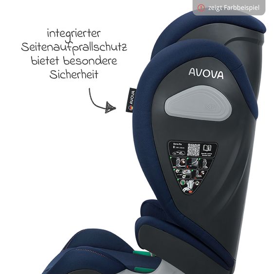 Avova Kindersitz Sora-Fix i-Size ab 3,5 Jahre - 12 Jahre (100 cm - 150 cm) mit Isofix nur 5,5 kg - Lila