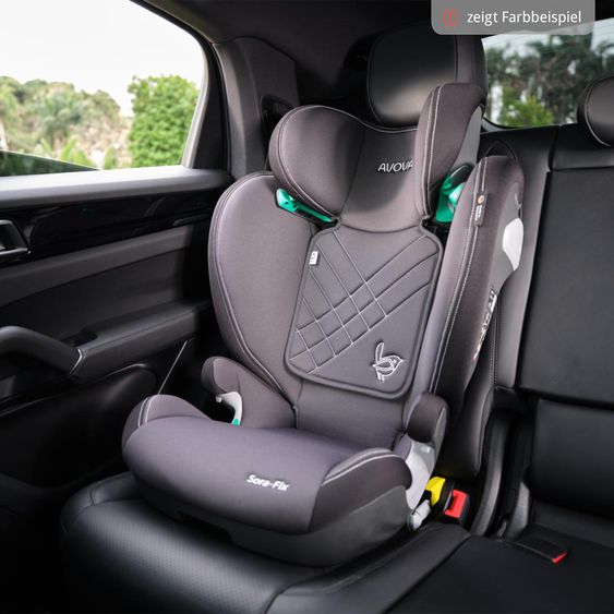 Avova Kindersitz Sora-Fix i-Size ab 3,5 Jahre - 12 Jahre (100 cm - 150 cm) mit Isofix nur 5,5 kg - Lila