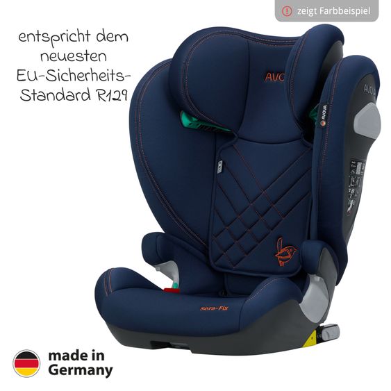 Avova Kindersitz Sora-Fix i-Size ab 3,5 Jahre - 12 Jahre (100 cm - 150 cm) mit Isofix nur 5,5 kg - Lila