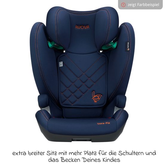 Avova Kindersitz Sora-Fix i-Size ab 3,5 Jahre - 12 Jahre (100 cm - 150 cm) mit Isofix nur 5,5 kg - Lila