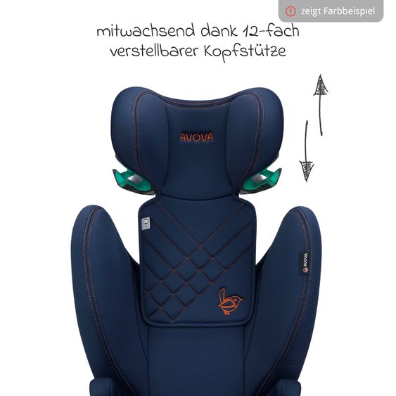 Avova Kindersitz Sora-Fix i-Size ab 3,5 Jahre - 12 Jahre (100 cm - 150 cm) mit Isofix nur 5,5 kg - Lila