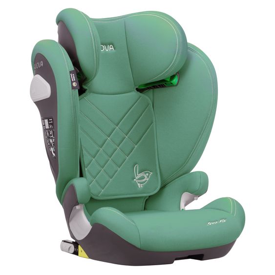 Avova Kindersitz Sora-Fix i-Size ab 3,5 Jahre - 12 Jahre (100 cm - 150 cm) mit Isofix nur 5,5 kg - Lime Green