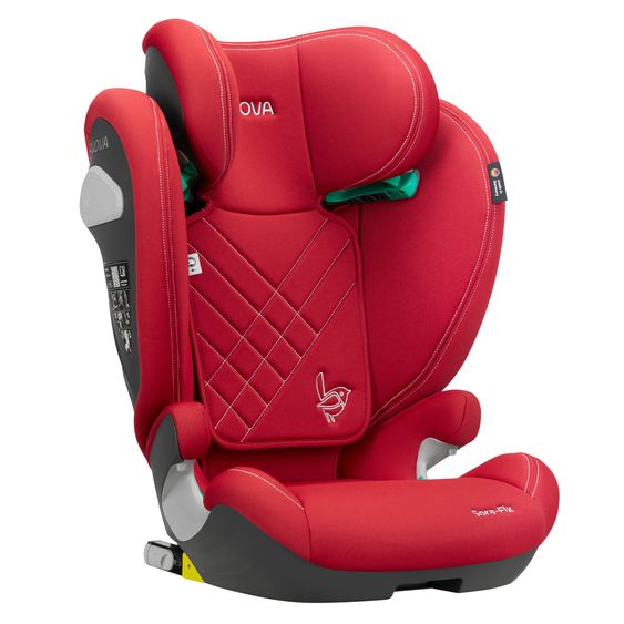 Avova Kindersitz Sora-Fix i-Size ab 3,5 Jahre - 12 Jahre (100 cm - 150 cm) mit Isofix nur 5,5 kg - Maple Red