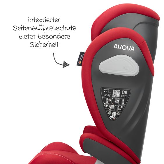 Avova Kindersitz Sora-Fix i-Size ab 3,5 Jahre - 12 Jahre (100 cm - 150 cm) mit Isofix nur 5,5 kg - Maple Red