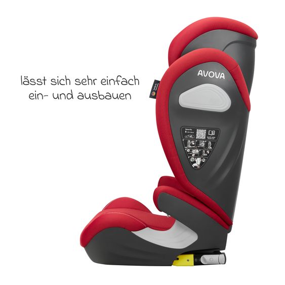 Avova Kindersitz Sora-Fix i-Size ab 3,5 Jahre - 12 Jahre (100 cm - 150 cm) mit Isofix nur 5,5 kg - Maple Red