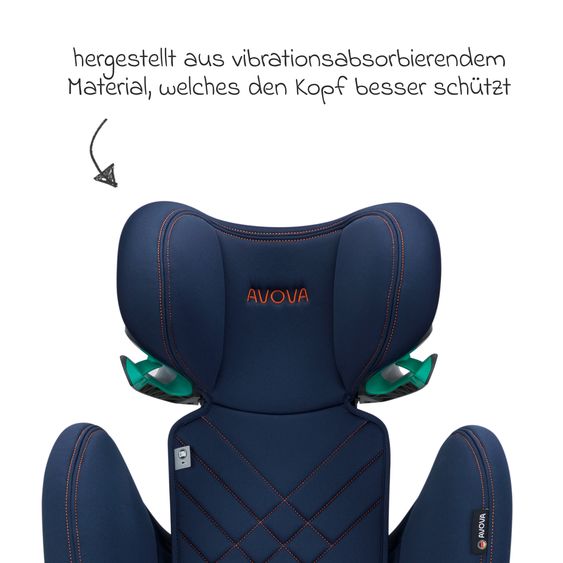 Avova Kindersitz Sora-Fix i-Size ab 3,5 Jahre - 12 Jahre (100 cm - 150 cm) mit Isofix nur 5,5 kg - River Blue
