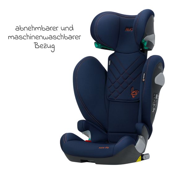 Avova Kindersitz Sora-Fix i-Size ab 3,5 Jahre - 12 Jahre (100 cm - 150 cm) mit Isofix nur 5,5 kg - River Blue