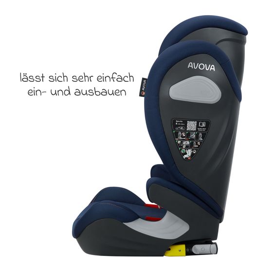 Avova Kindersitz Sora-Fix i-Size ab 3,5 Jahre - 12 Jahre (100 cm - 150 cm) mit Isofix nur 5,5 kg - River Blue