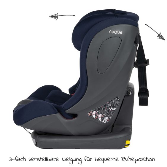 Avova Kindersitz Sperling-Fix i-Size 76 cm - 150 cm / ab 15 Monate bis 12 Jahre mit Isofix & Top Tether - Atlantic Blue