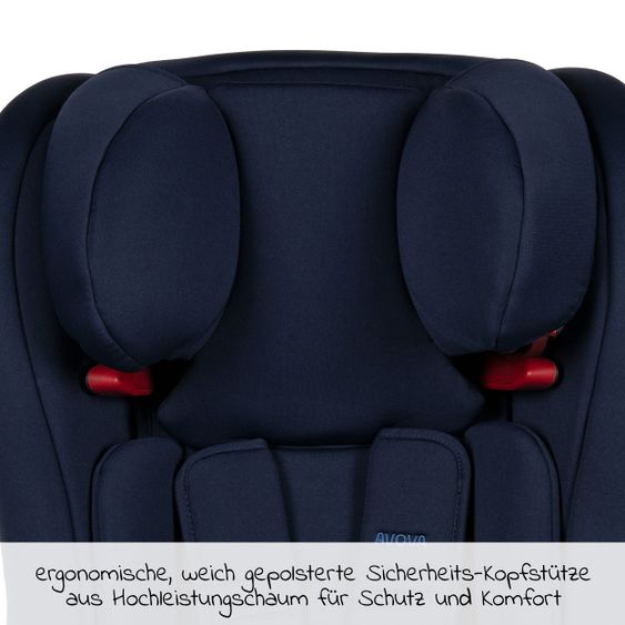 Avova Kindersitz Sperling-Fix i-Size 76 cm - 150 cm / ab 15 Monate bis 12 Jahre mit Isofix & Top Tether - Atlantic Blue