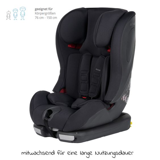 Avova Kindersitz Sperling-Fix i-Size 76 cm - 150 cm / ab 15 Monate bis 12 Jahre mit Isofix & Top Tethers - Koala Grey