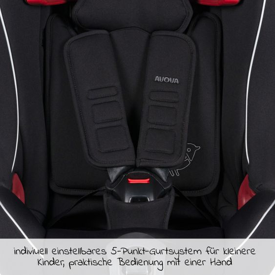 Avova Kindersitz Sperling-Fix i-Size 76 cm - 150 cm / ab 15 Monate bis 12 Jahre mit Isofix & Top Tether - Pearl Black