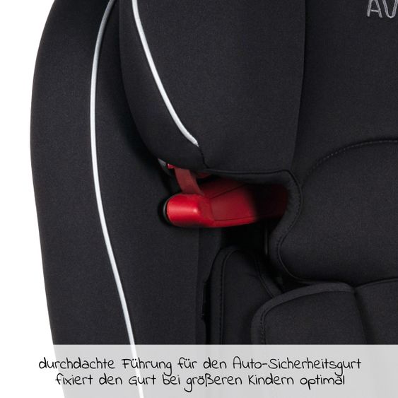 Avova Kindersitz Sperling-Fix i-Size 76 cm - 150 cm / ab 15 Monate bis 12 Jahre mit Isofix & Top Tether - Pearl Black