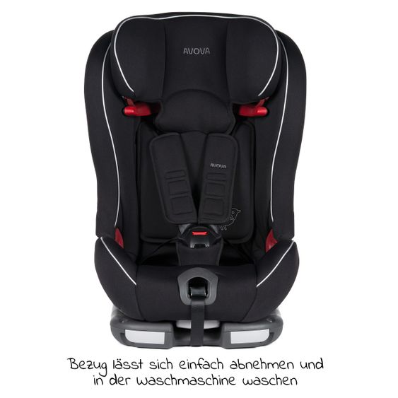 Avova Kindersitz Sperling-Fix i-Size 76 cm - 150 cm / ab 15 Monate bis 12 Jahre mit Isofix & Top Tether - Pearl Black