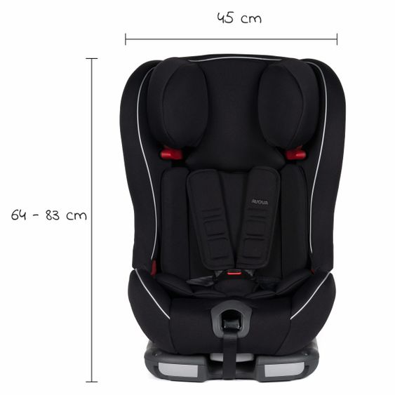 Avova Kindersitz Sperling-Fix i-Size 76 cm - 150 cm / ab 15 Monate bis 12 Jahre mit Isofix & Top Tether - Pearl Black