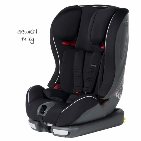 Avova Kindersitz Sperling-Fix i-Size 76 cm - 150 cm / ab 15 Monate bis 12 Jahre mit Isofix & Top Tether - Pearl Black