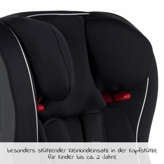 Avova Kindersitz Sperling-Fix i-Size 76 cm - 150 cm / ab 15 Monate bis 12 Jahre mit Isofix & Top Tether - Pearl Black