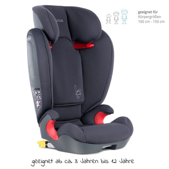 Avova Kindersitz Star-Fix i-Size 100 cm - 150 cm / 3 Jahre bis 12 Jahre mit Isofix - Koala Grey