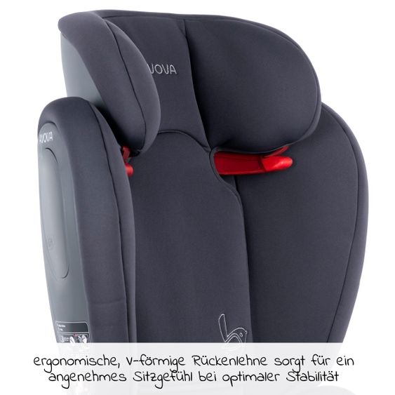 Avova Kindersitz Star-Fix i-Size 100 cm - 150 cm / 3 Jahre bis 12 Jahre mit Isofix - Koala Grey