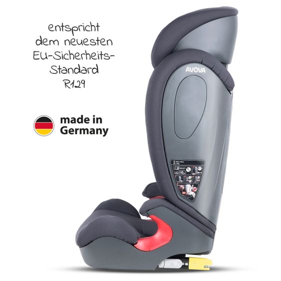 Avova Kindersitz Star-Fix i-Size 100 cm - 150 cm / 3 Jahre bis 12 Jahre mit Isofix - Koala Grey