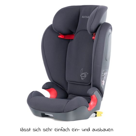 Avova Kindersitz Star-Fix i-Size 100 cm - 150 cm / 3 Jahre bis 12 Jahre mit Isofix - Koala Grey