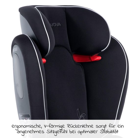 Avova Kindersitz Star-Fix i-Size 100 cm - 150 cm / 3 Jahre bis 12 Jahre mit Isofix - Pearl Black