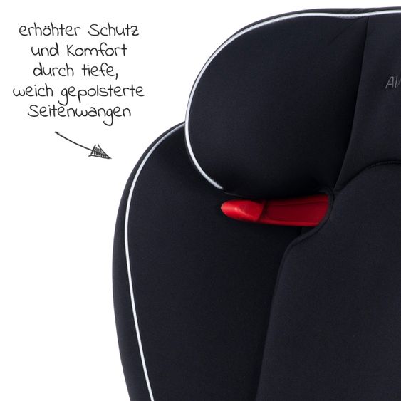 Avova Kindersitz Star-Fix i-Size 100 cm - 150 cm / 3 Jahre bis 12 Jahre mit Isofix - Pearl Black