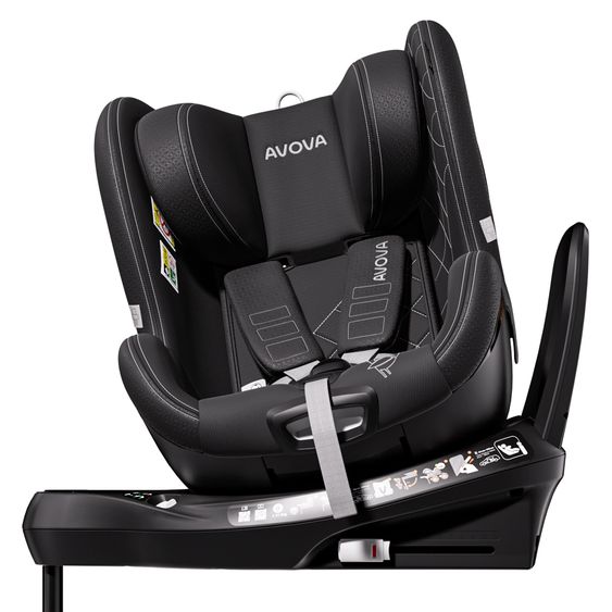 Avova Reboarder Car Seat Alera X1 360° rotatable from 3 months to 4 years 61 cm - 105 cm with Isofix base - Mystic Black Copper