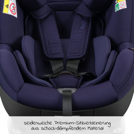 Avova Reboarder-Kindersitz Sperber-Fix 61 61 cm - 105 cm / 1 Jahr bis 4 Jahre mit Isofix - Atlantic Blue