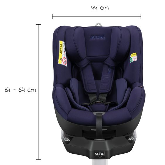 Avova Seggiolino Reboarder Sperber-Fix 61 61 cm - 105 cm / da 1 anno a 4 anni con Isofix - Blu Atlantico