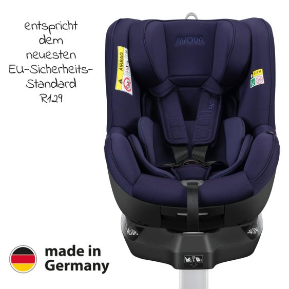 Avova Seggiolino Reboarder Sperber-Fix 61 61 cm - 105 cm / da 1 anno a 4 anni con Isofix - Blu Atlantico