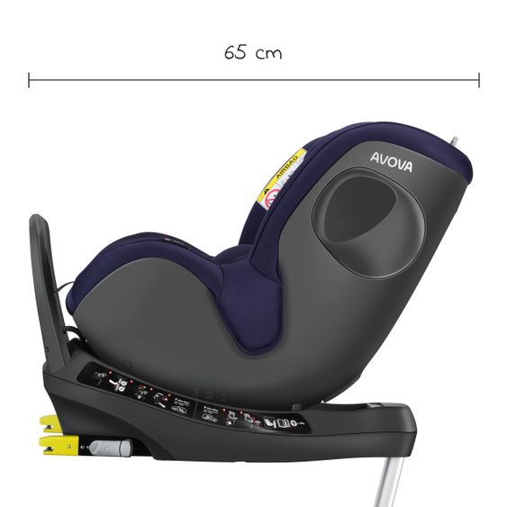 Avova Seggiolino Reboarder Sperber-Fix 61 61 cm - 105 cm / da 1 anno a 4 anni con Isofix - Blu Atlantico