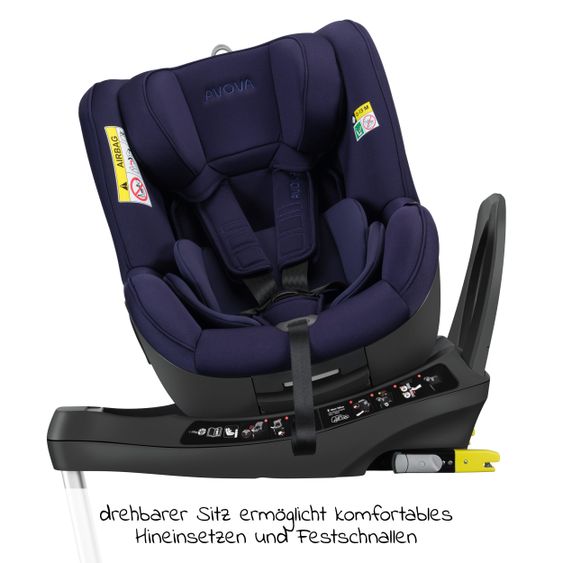 Avova Reboarder-Kindersitz Sperber-Fix 61 61 cm - 105 cm / 1 Jahr bis 4 Jahre mit Isofix - Atlantic Blue